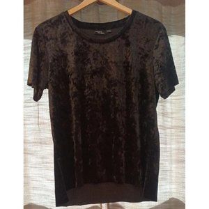 Women's Esmara Black Crushed Velvet Soft Stretchy Blouse Size Medium